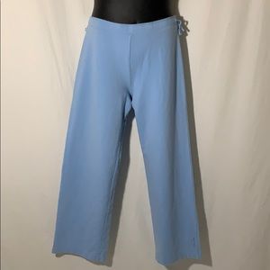 Baby blue knit cotton jersey pull on pants